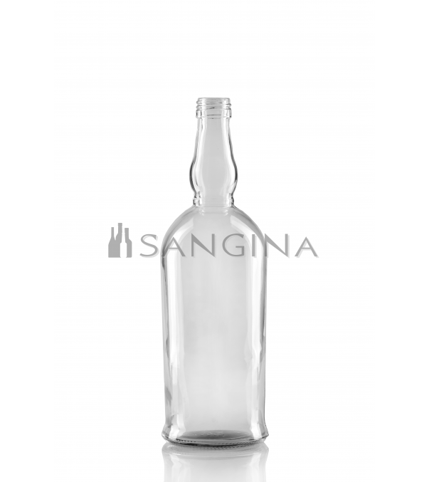 Stikla pudeles “Bojarin”, 700 ml, caurspīdīgas, dzidras, ar paplašinātu kakliņu, “Port” formas. Paredzētas stiprajiem dzērieniem.