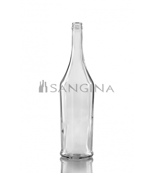 700 ml glass bottles STG, transparent, clear, tapered neck, long neck. For sparkling wine, champagne.